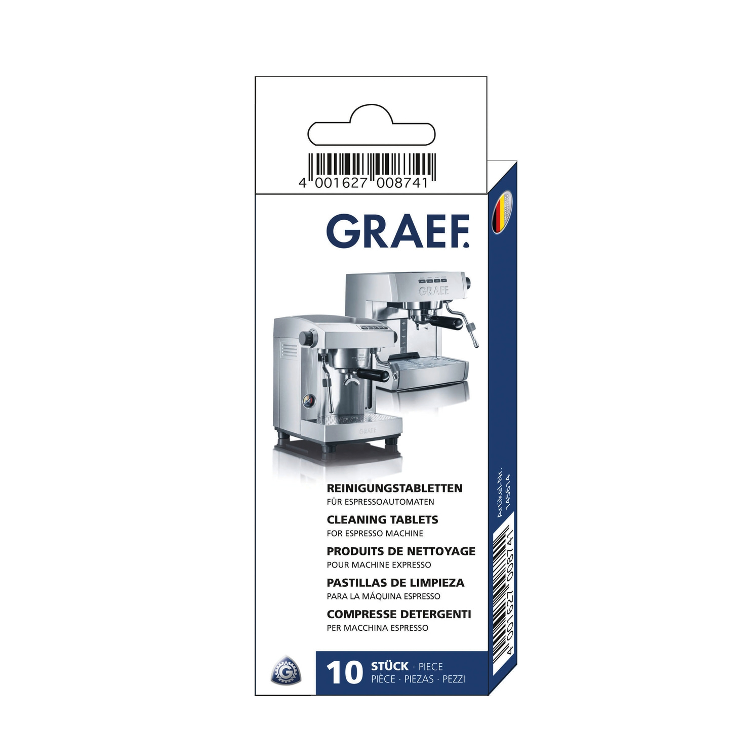 GRAEF Reinigungstabletten für Espressomaschinen, 10 Stück