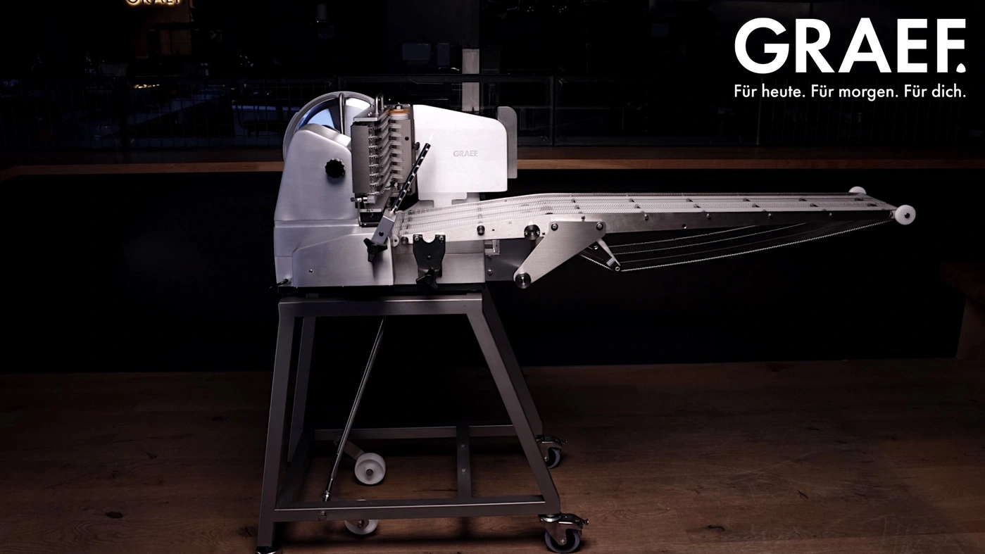 Graef-Schneidemaschine, Edelstahl, professionell, Küche, Lebensmittel, Präzision, modern, Design, Technologie