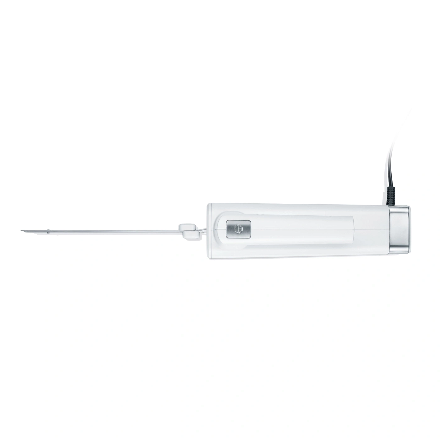 Medical device with needle and cable, white design, isolated on white background