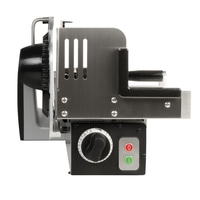 Fleischschneidemaschine, Detailaufnahme, Knöpfe, Schalter, Edelstahl, schwarz, weißer Hintergrund