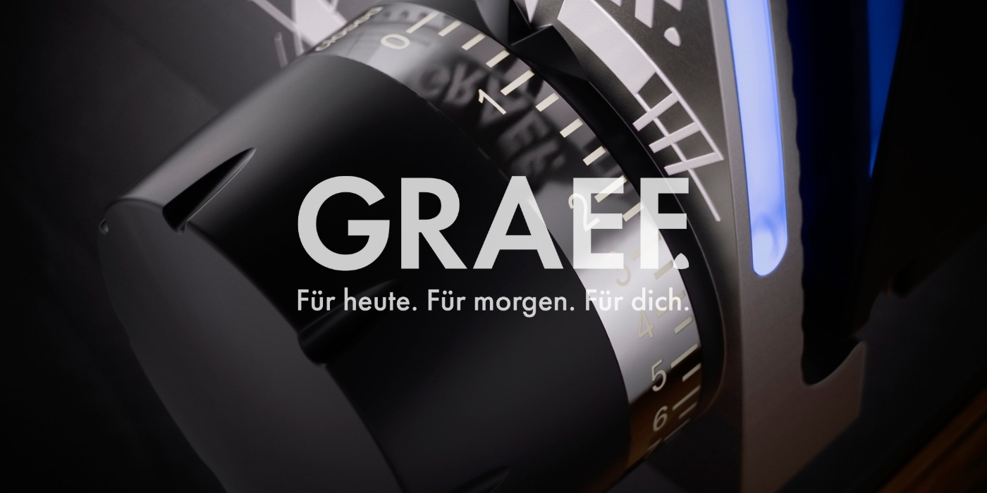 GRAEF product, close-up, focus on the dial, text: For today. For tomorrow. For you.