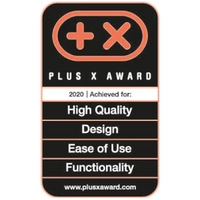 Plus X Award 2020 for High Quality, Design, Ease of Use, and Functionality.