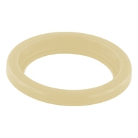 Beige ring, circular, made of plastic, isolated on white background
