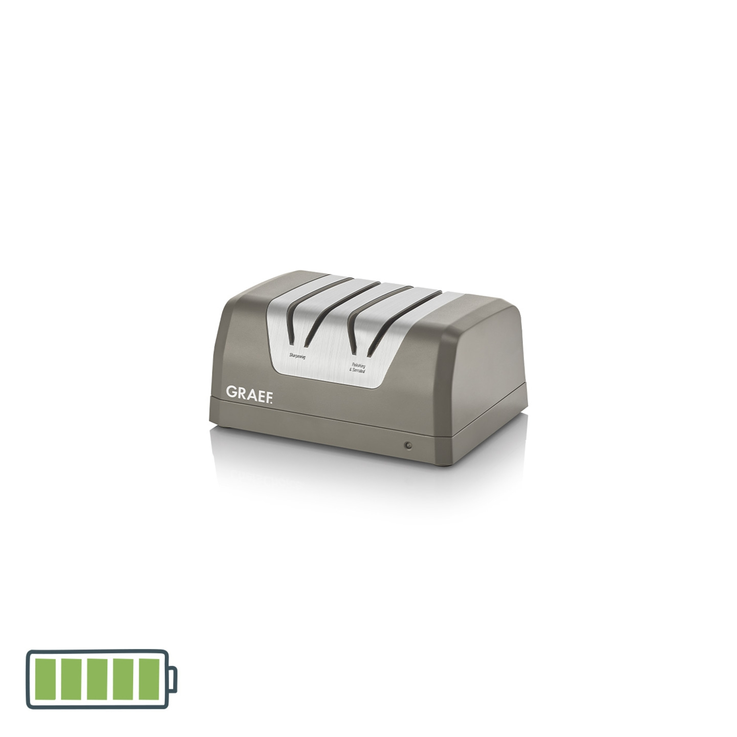 Graef Messerschärfer, grau, mit drei Schärfbereichen, für Messer