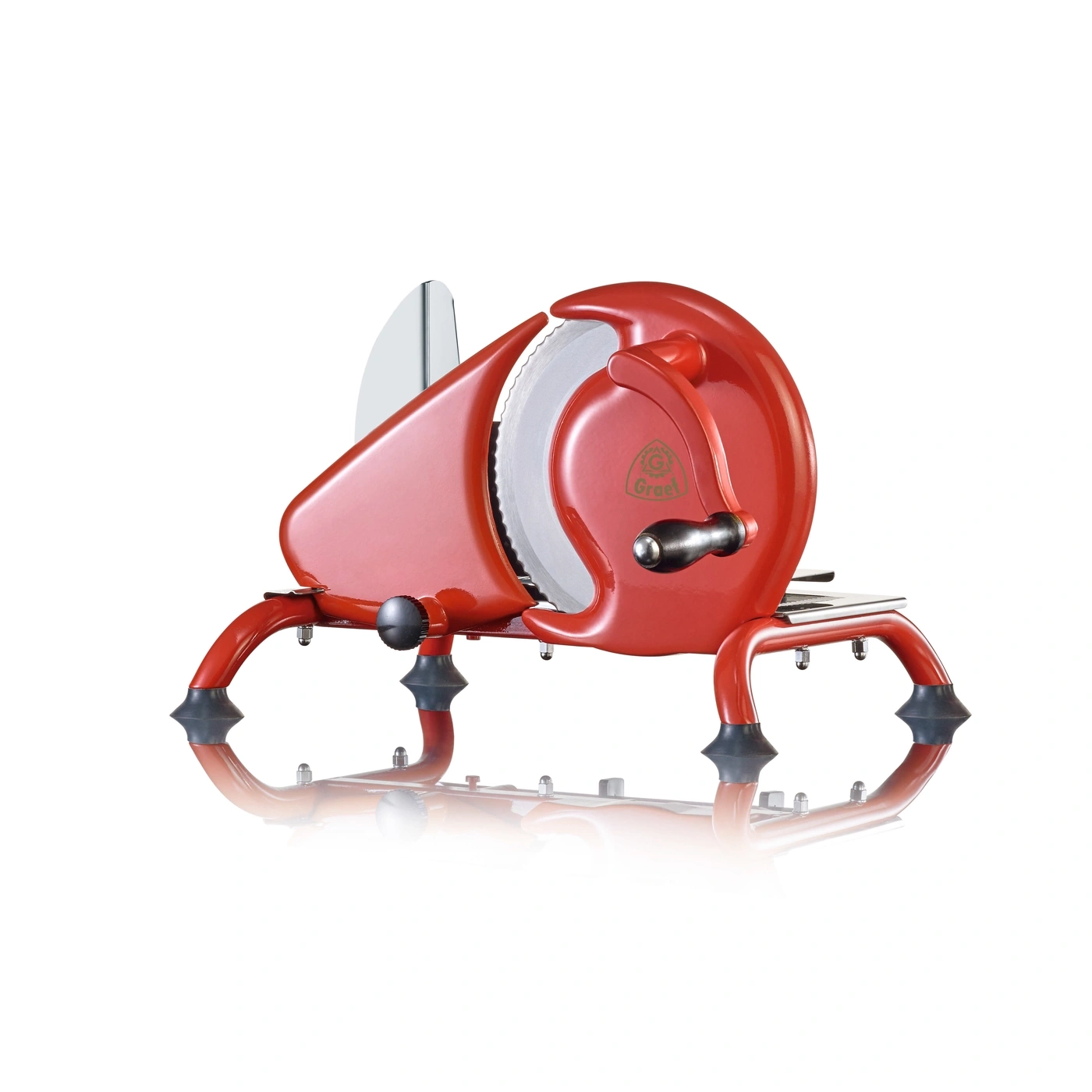 Red meat slicer, Graef logo, kitchen appliance, food preparation, cutting