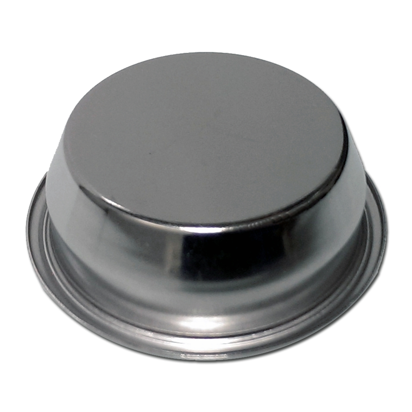 Metallbecher, glänzend, rund, mit breitem Rand, für Kaffee oder Espresso