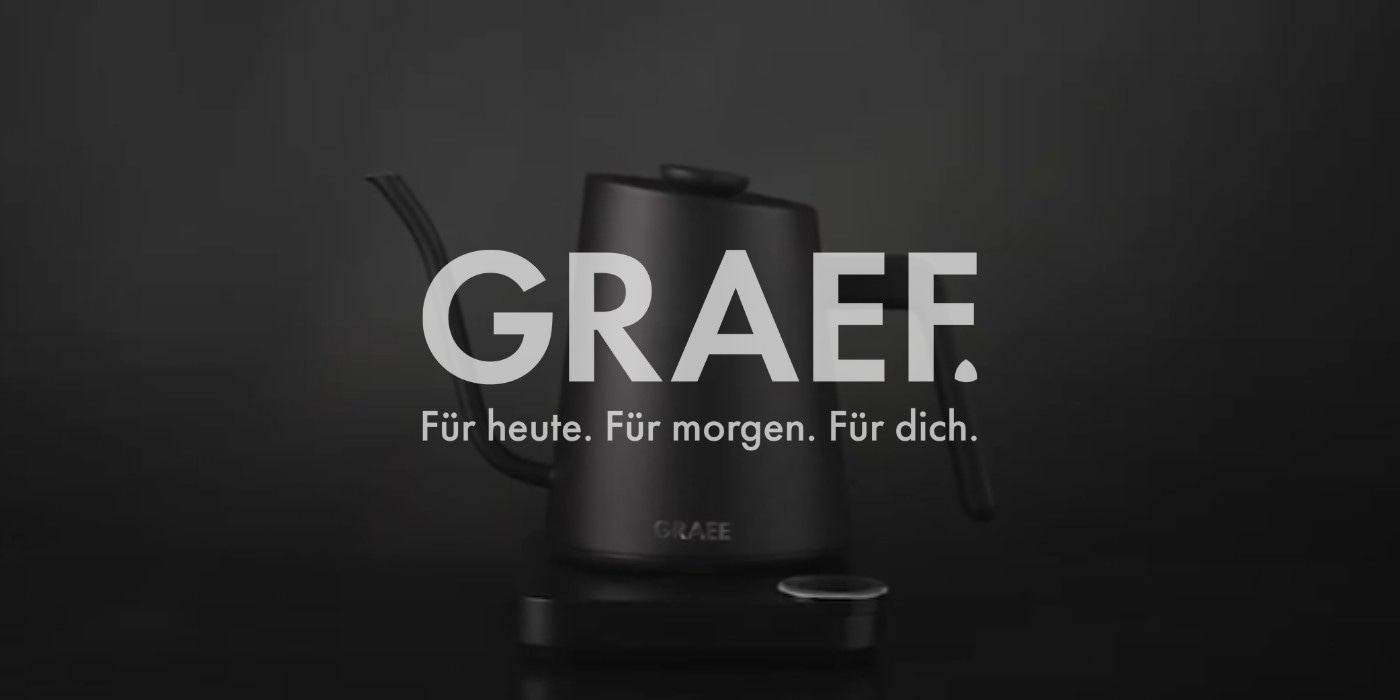 GRAEF Wasserkocher, Für heute. Für morgen. Für dich. Schwarzer Hintergrund.