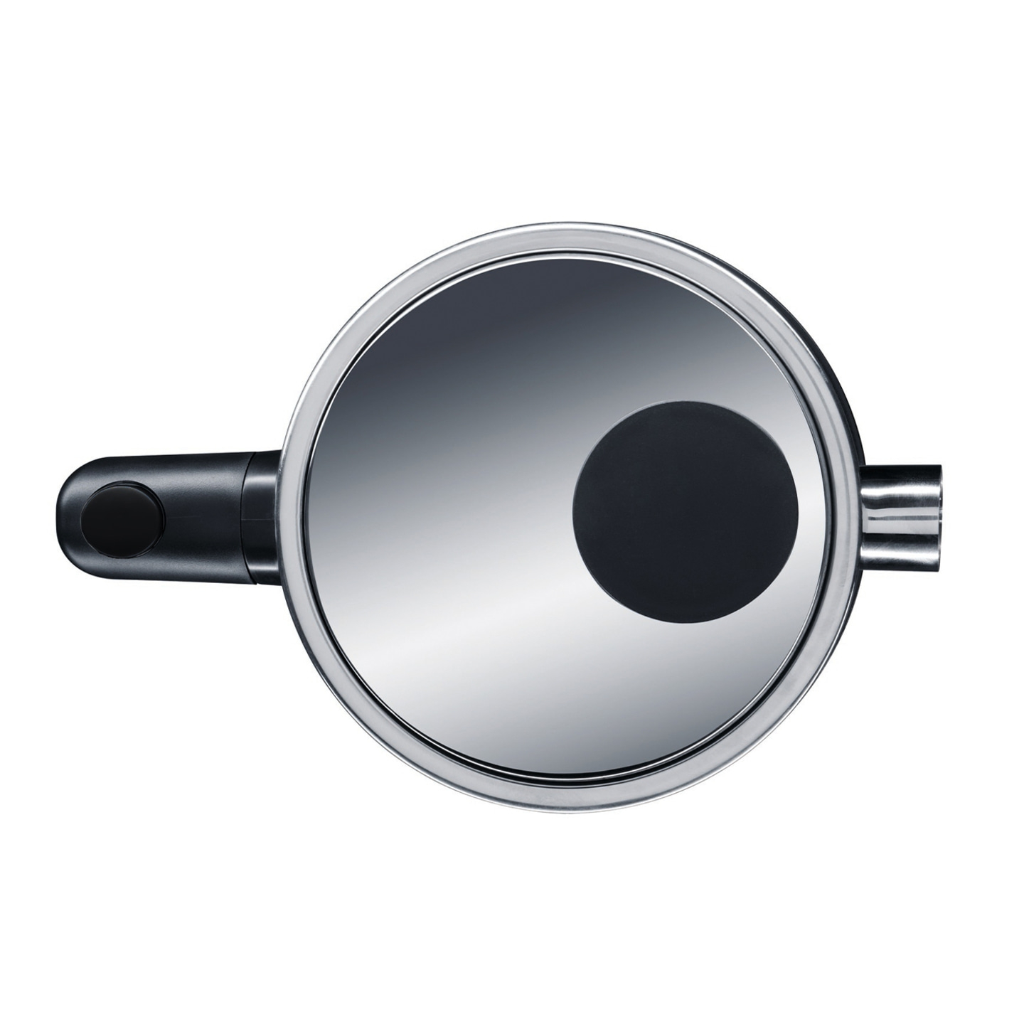 Topf mit Griff und Deckel, glänzend, isoliert auf weißem Hintergrund