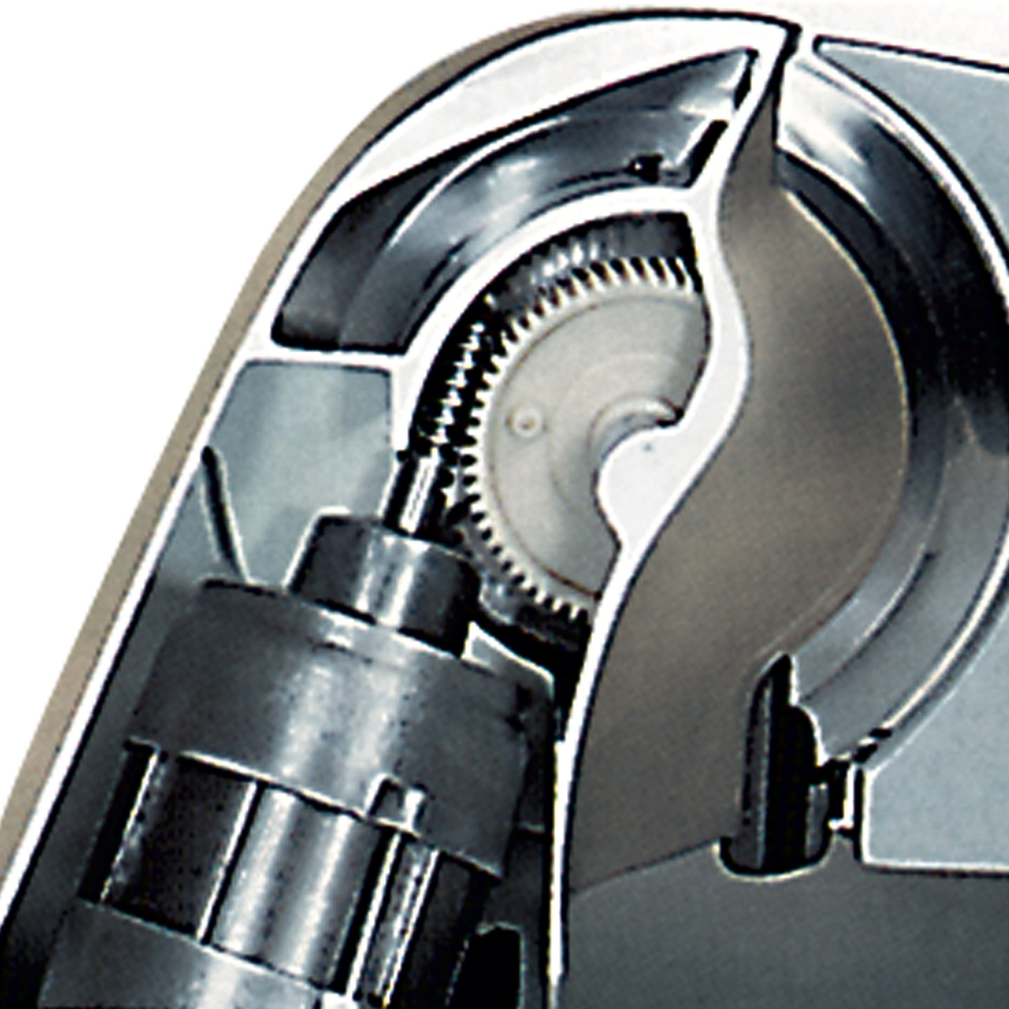 Zahnradgetriebe in einem Metallgehäuse, Detailaufnahme, Technik, Mechanik, Industrie