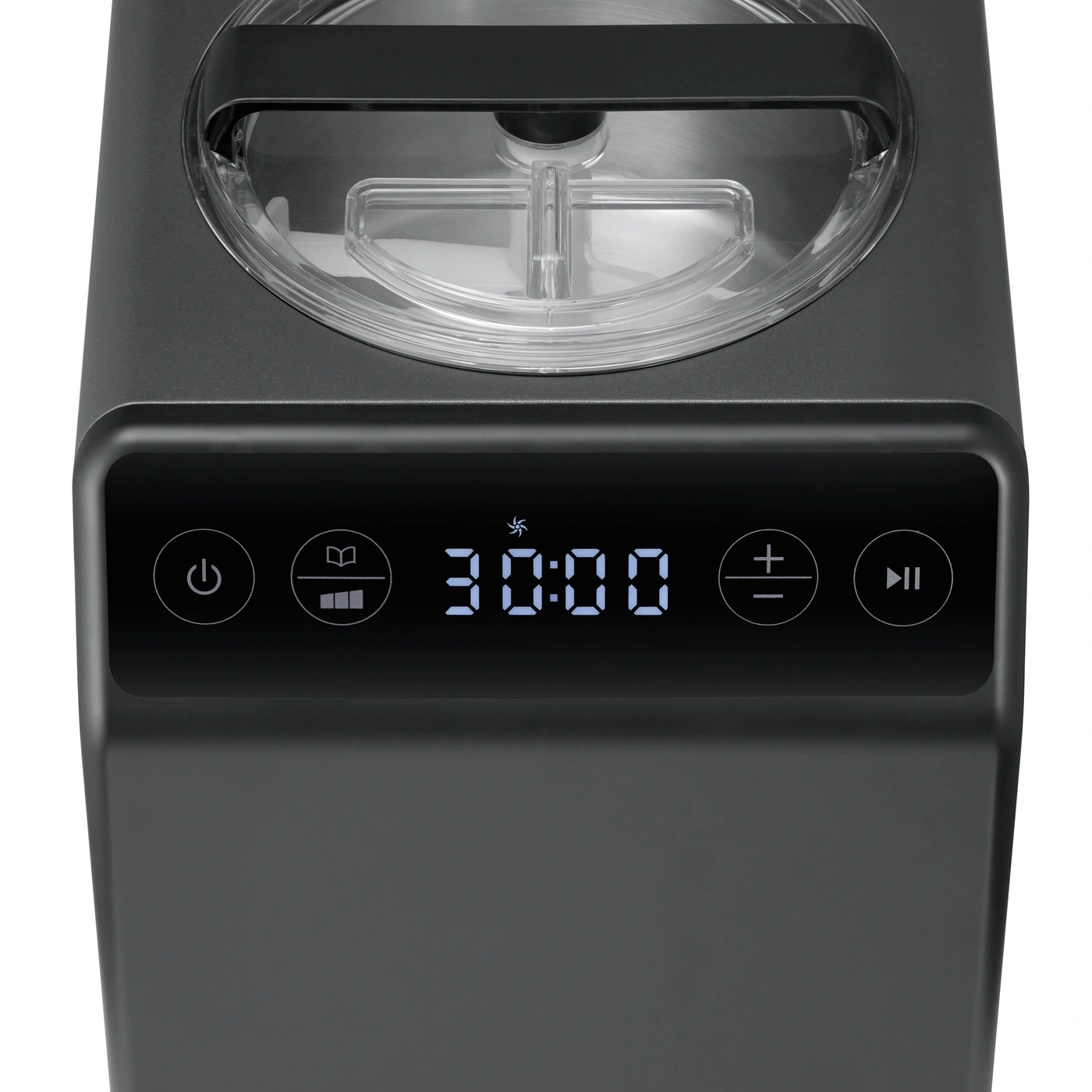 An ice cream maker with a digital display and controls.