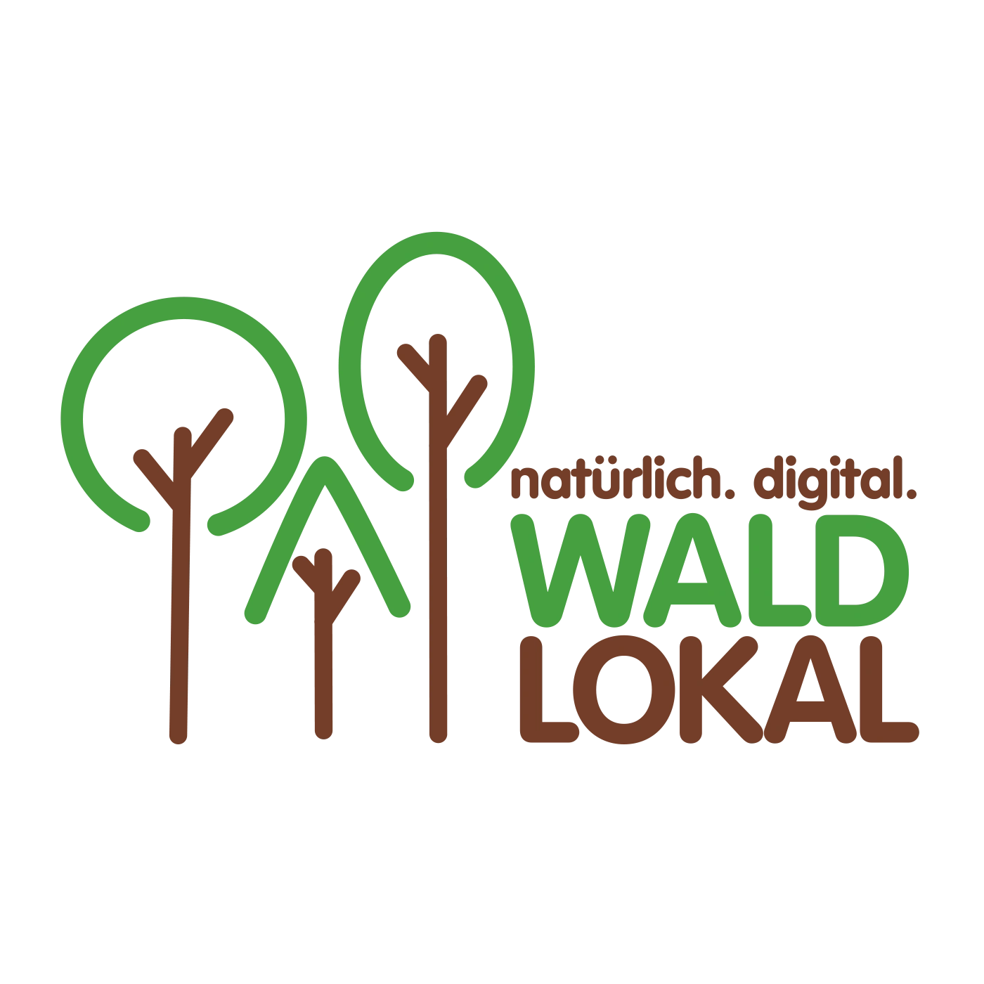 Logo with trees and text: naturally. digital. FOREST LOCAL