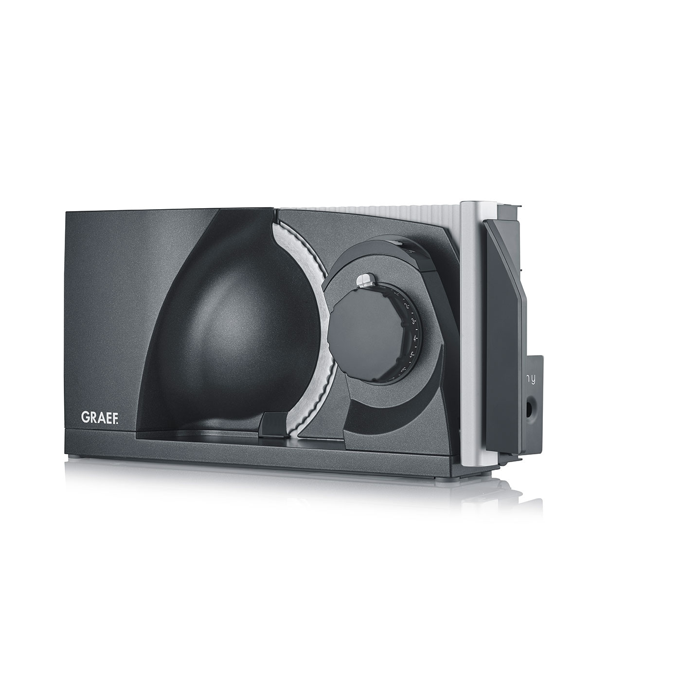 Graef electric food slicer, grey, for slicing food, kitchen appliance, modern design