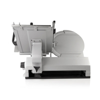 Fleischschneidemaschine, silberfarben, professionelles Küchengerät, Lebensmittelzubereitung, Schneiden