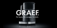 Kaffeemaschine mit Text: GRAEF. Für heute. Für morgen. Für dich.