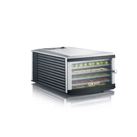 Graef Dörrautomat mit Früchten, Gemüse, transparenten Türen und silbernem Gehäuse