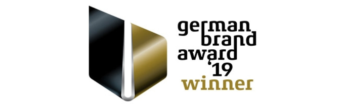 German Brand Award 2019 Winner Logo, schwarz und goldfarben