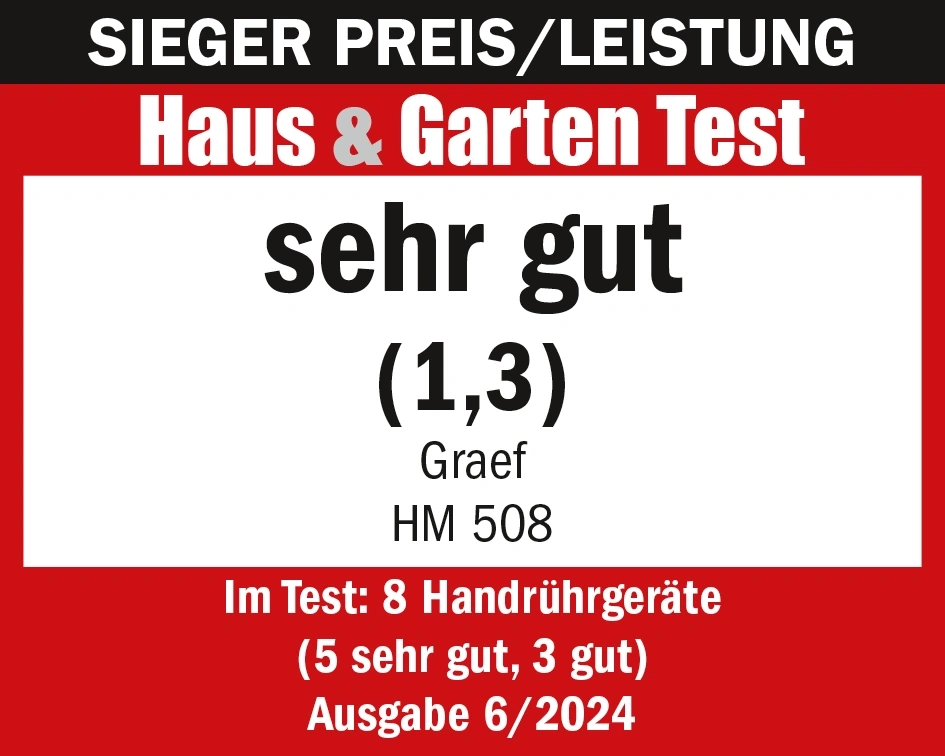 Haus & Garten Test, very good, Graef, HM 508, issue 6/2024, hand mixers test
