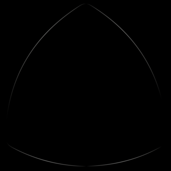 Graue Linien bilden ein Dreieck auf schwarzem Hintergrund, minimalistisch.