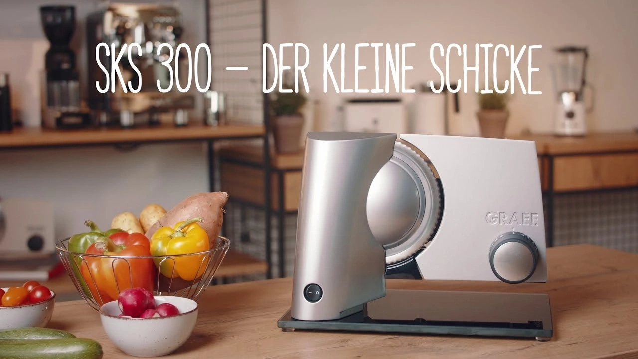 Graef SKS 300, slicer, vegetables, fruit, kitchen, table, food, appliance, knife, chic