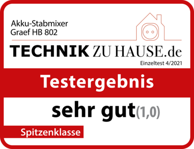 Akku-Stabmixer Graef HB 802, Testergebnis sehr gut (1,0), Spitzenklasse, Technik zu Hause
