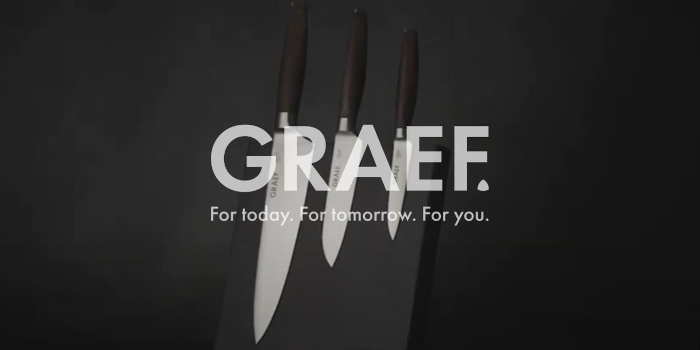 Knife set with logo and slogan: For today. For tomorrow. For you.