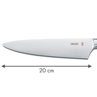 Messer mit 20 cm Klinge, GRAEF-Logo, Küchenutensil, scharfes Werkzeug, Edelstahl