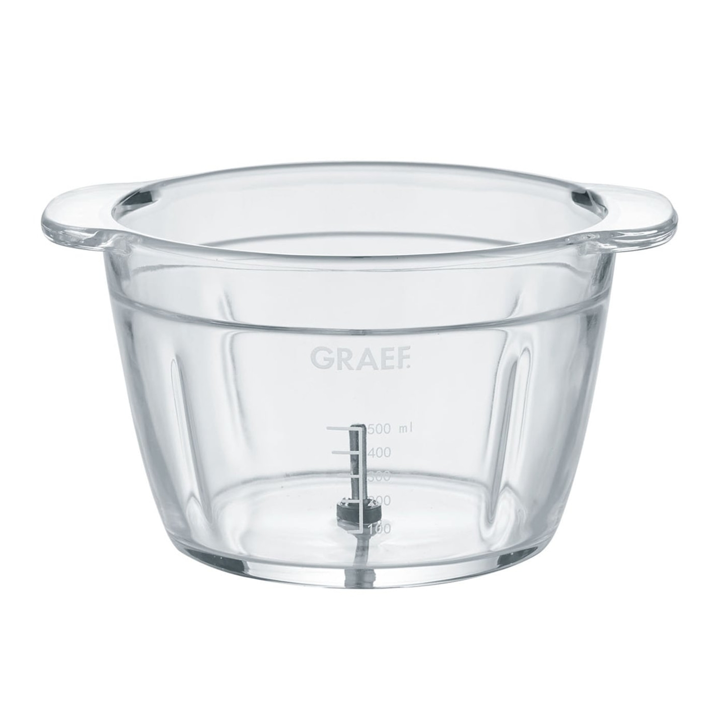 Transparenter Glasbehälter mit Griffen und Messskala, Marke GRAEF.