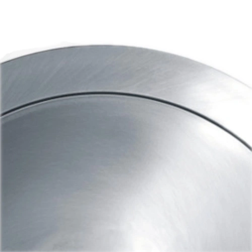Metallic surface with a black line, shiny and curved, abstract design, close-up