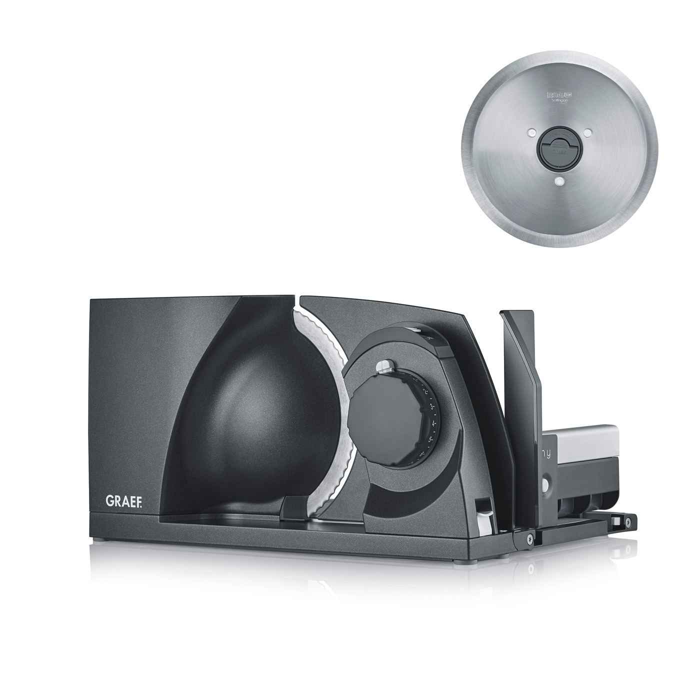 Graef Allesschneider mit Ersatzklinge, schwarz, zum Schneiden von Lebensmitteln