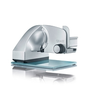 Graef slicer, silver, with glass plate, detail shot, isolated on white background