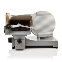 Fleischschneider, silberfarben, professionell, mit Schutz, für Lebensmittel, Küche, Restaurant.