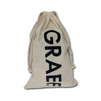 Beuteltasche mit Aufschrift GRAEF, Kordelzug, beigefarben, Textil