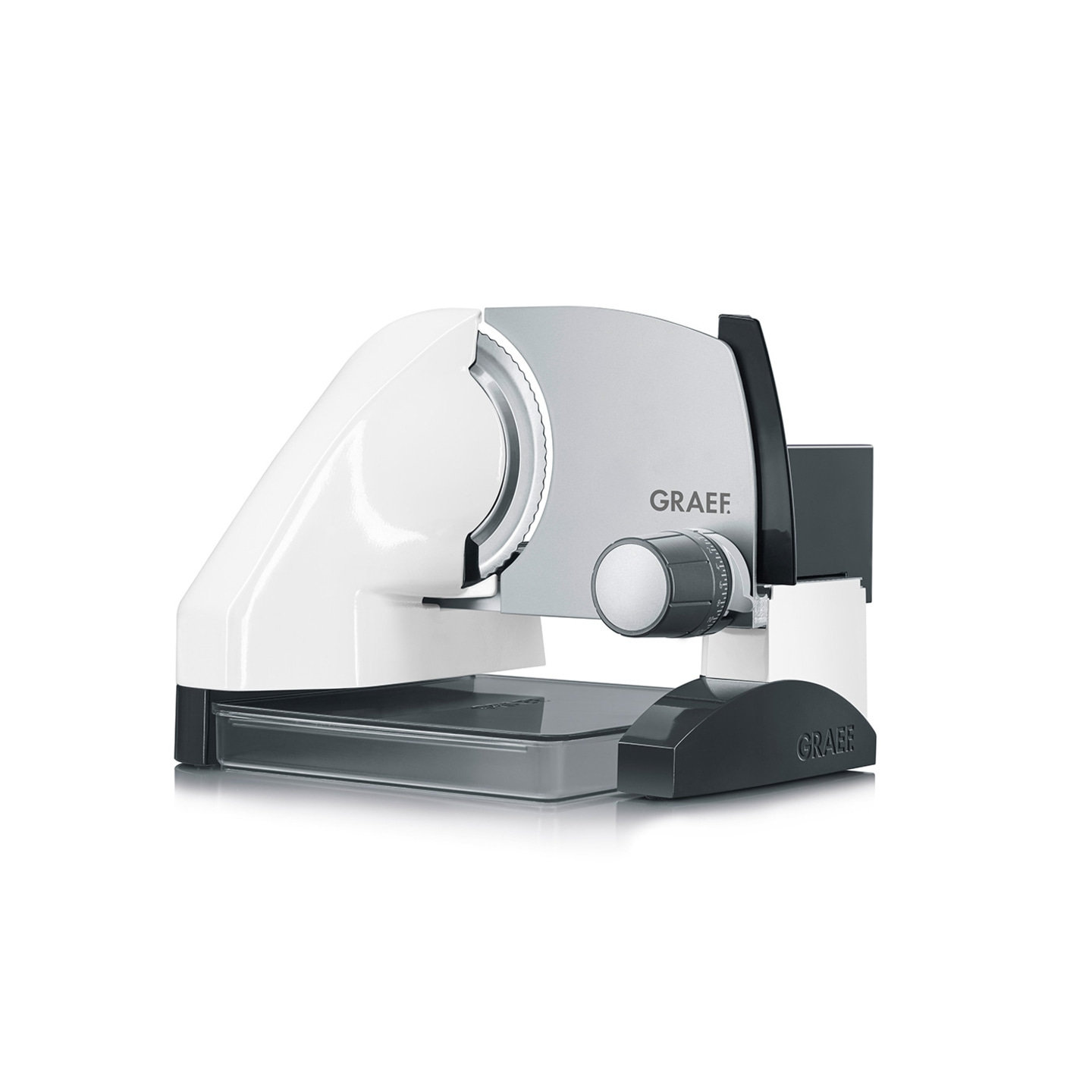 Graef Allesschneider, weiß und silber, für Lebensmittel, Küche, Schneiden