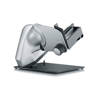 Graef Allesschneider, silberfarben, auf weißem Hintergrund, Detailaufnahme