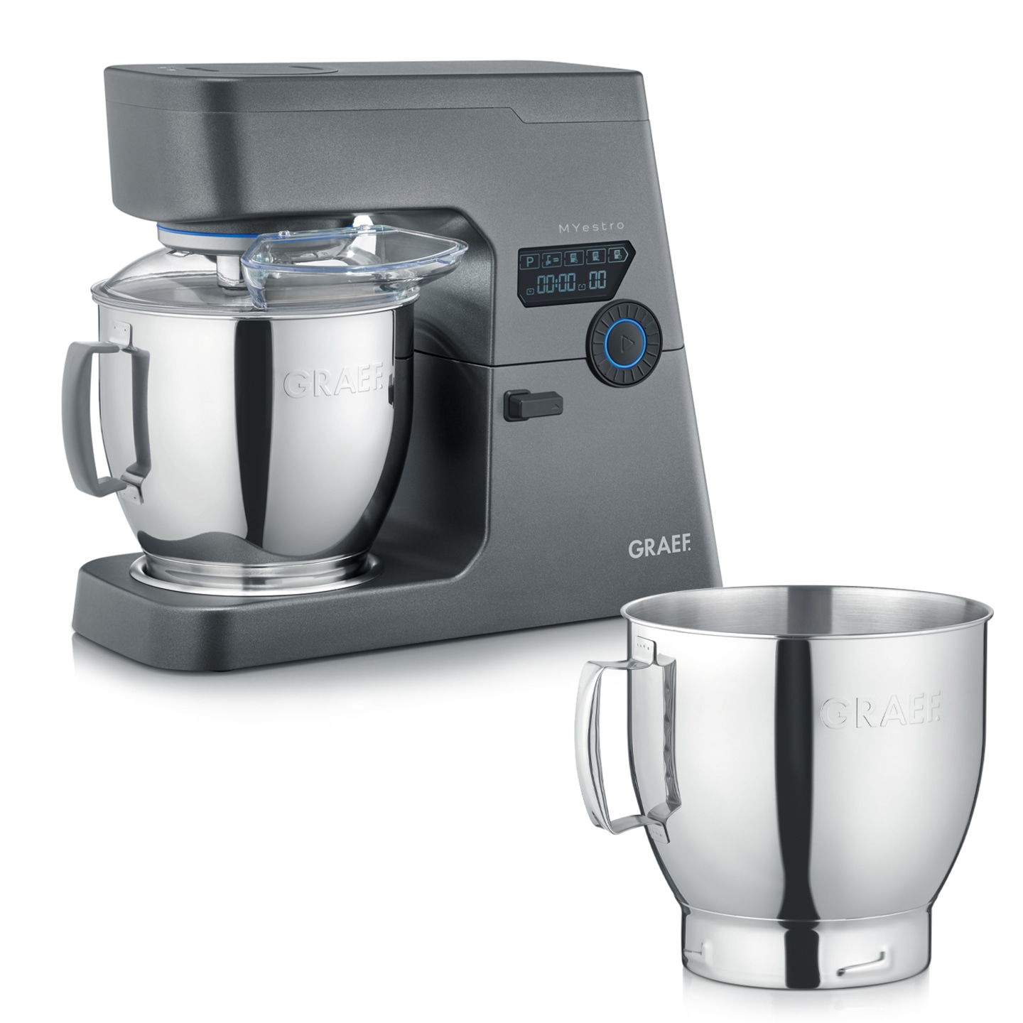 Graef Küchenmaschine mit zwei Schüsseln und digitalem Display
