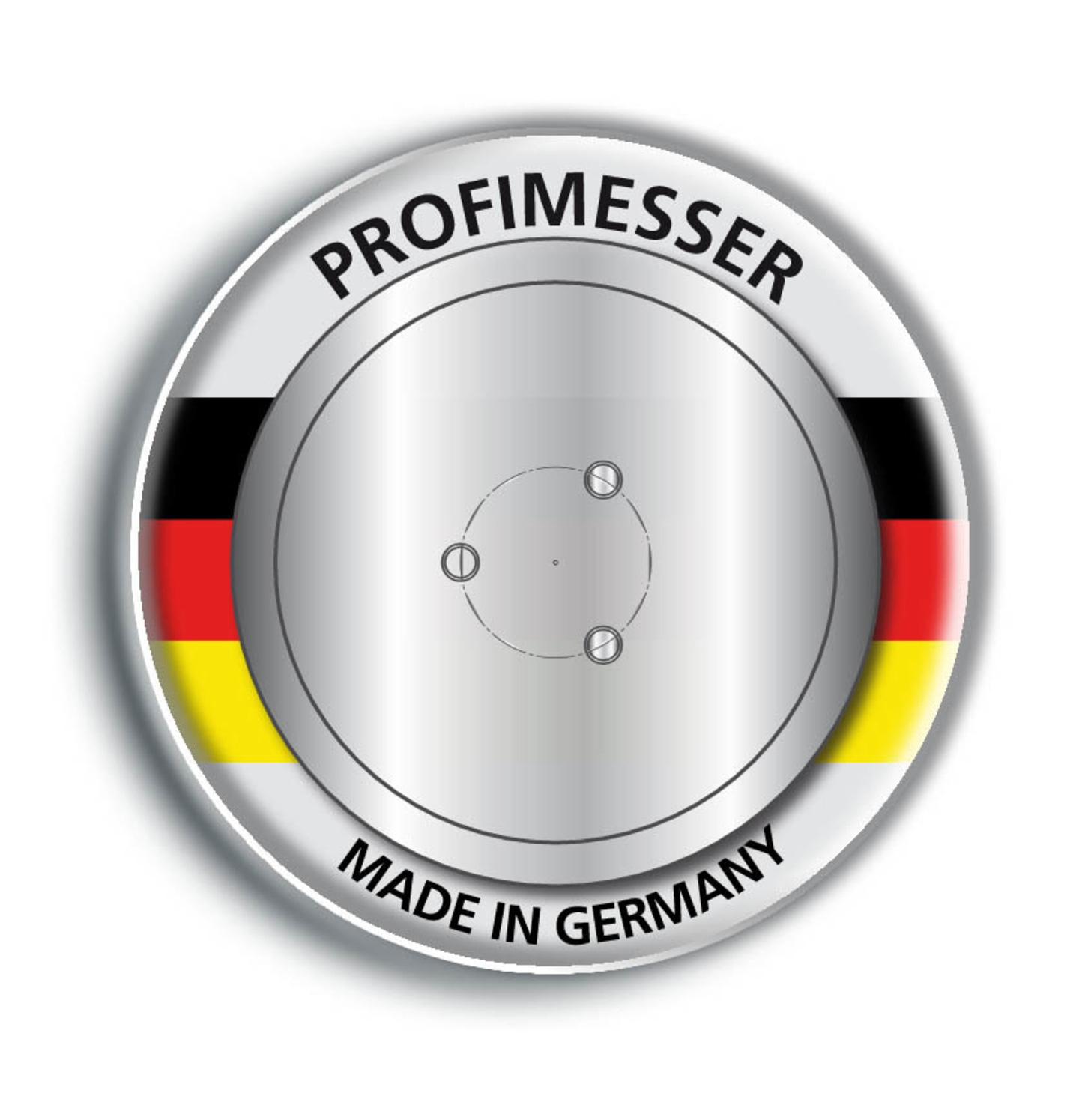 Round logo with text 'PROFIMESSER' and 'MADE IN GERMANY' with the German flag.