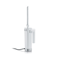 Elektrisches Messer, weiß, mit Klinge, Griff und Kabel, GRAEF-Logo.