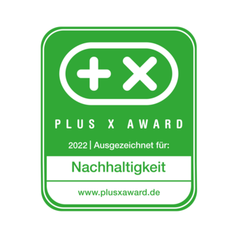 Plus X Award 2022 für Nachhaltigkeit, ausgezeichnet von www.plusxaward.de