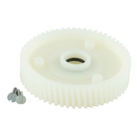 Zahnrad aus Kunststoff mit Schrauben, weiß, für mechanische Geräte.